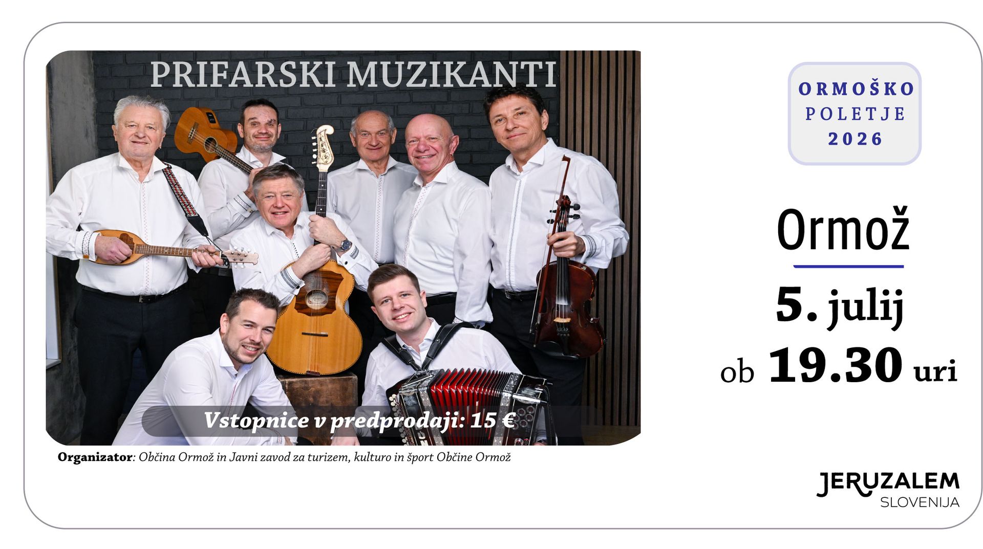 Prifarski muzikanti in Kvartet Duh - Ormoško poletje 2026