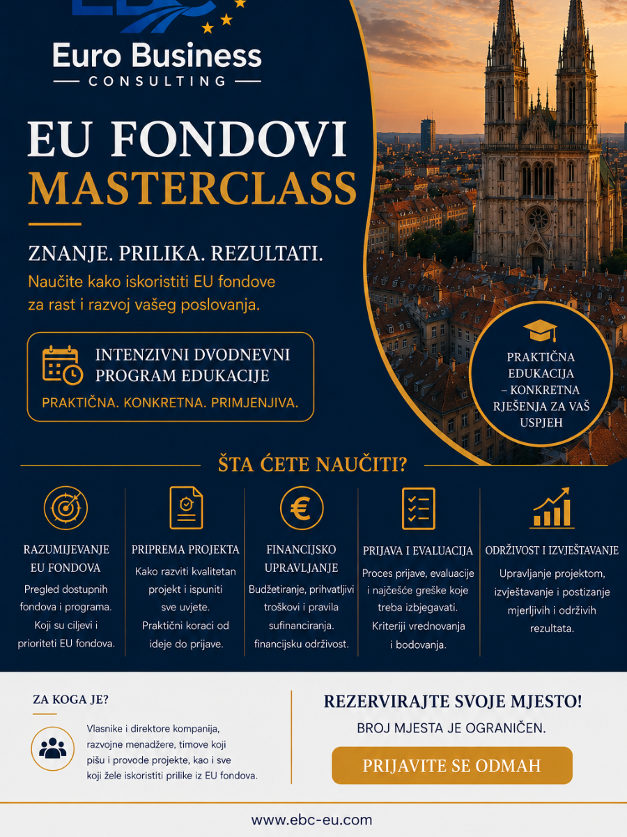 EU fondovi MasterClass - Kako prijaviti EU projekt na natječaj